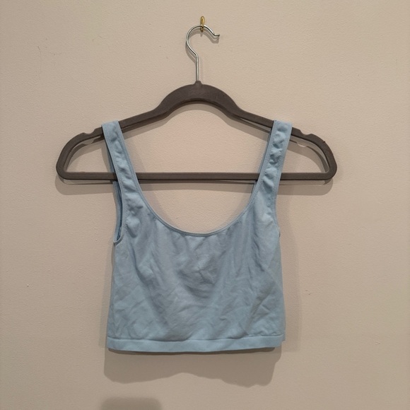 Free People Intimately Light Blue Cropped Tank Top - Picture 2 of 3